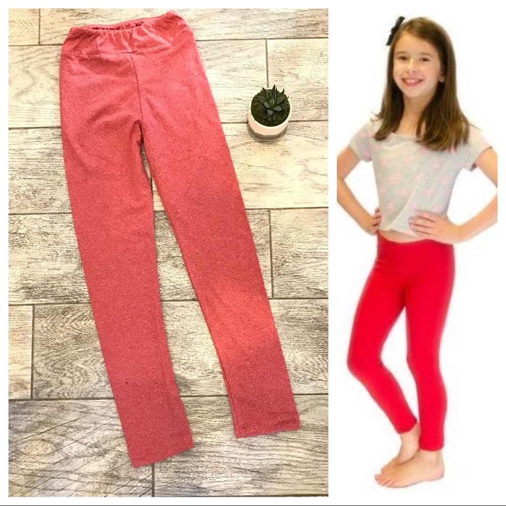 Girl’s Leggings NEW Red Heather Lularoe